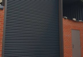 Roller shutter in Gray with steel security side door